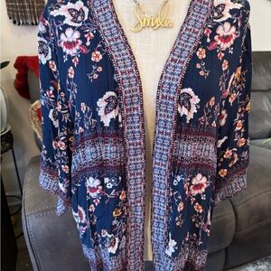 Artesia Medium Navy Floral Kimono Cardigan